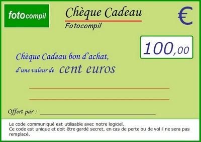 Chque cadeau 100 euros