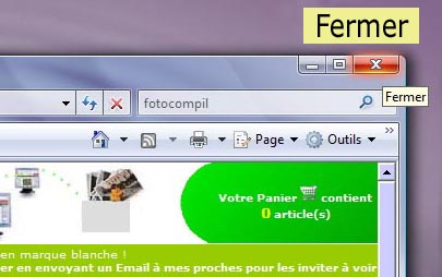 Fermer le navigateur Internet